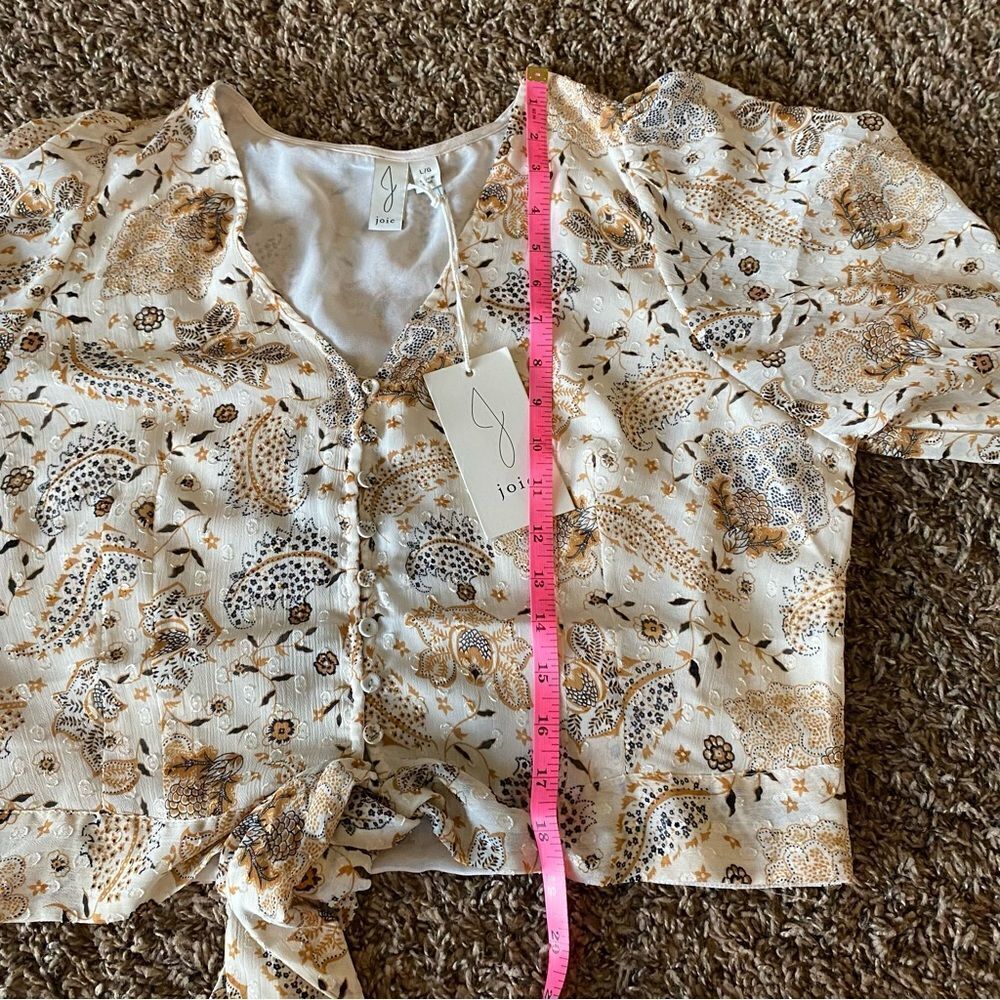 Joie floral/paisley button front blouse - Picture 13 of 14